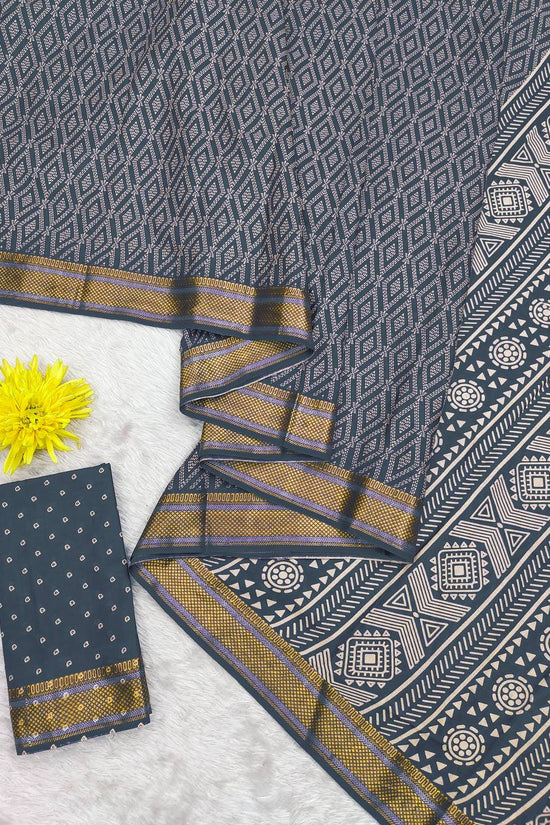 Bandhni Printed Elegance Mulmul Cotton Zari Border Saree