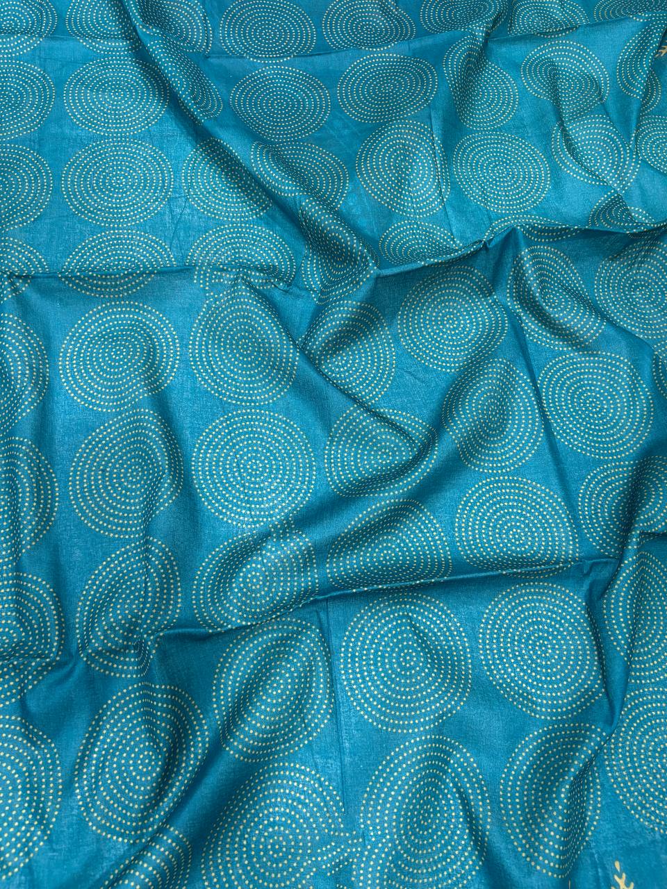 Mulmul Cotton Bandhni Hand Block Print Saree