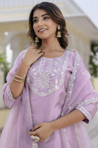 Cotton Silk Embroidered Kurta Set with Dupatta Set