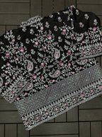 Embroidered Sequin Jacket with Ready-to-Wear Saree and Belt