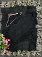 3-Piece Wine Color Sharara Suit with Heavy Embroidered Shrug and Crop Top