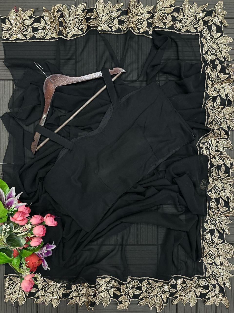 3-Piece Wine Color Sharara Suit with Heavy Embroidered Shrug and Crop Top