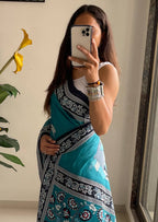 Trendy Mulmul Cotton Kalamkari Hand Block Print Saree