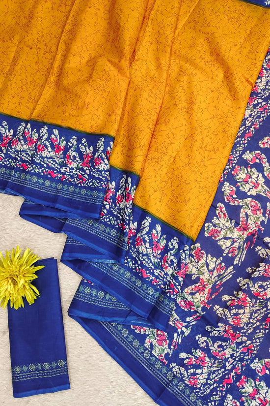 Hand Batik Printed Mulmul Cotton Saree for Woman