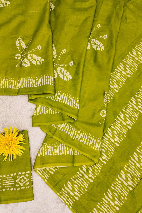 Printed Block Pattern Mulmul Cotton Saree