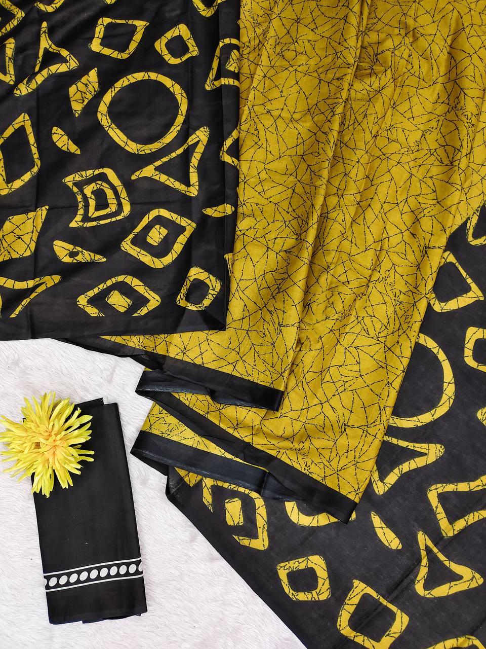 Block Printed Mulmul Cotton Saree