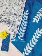 Mulmul Cotton Block Printed Saree