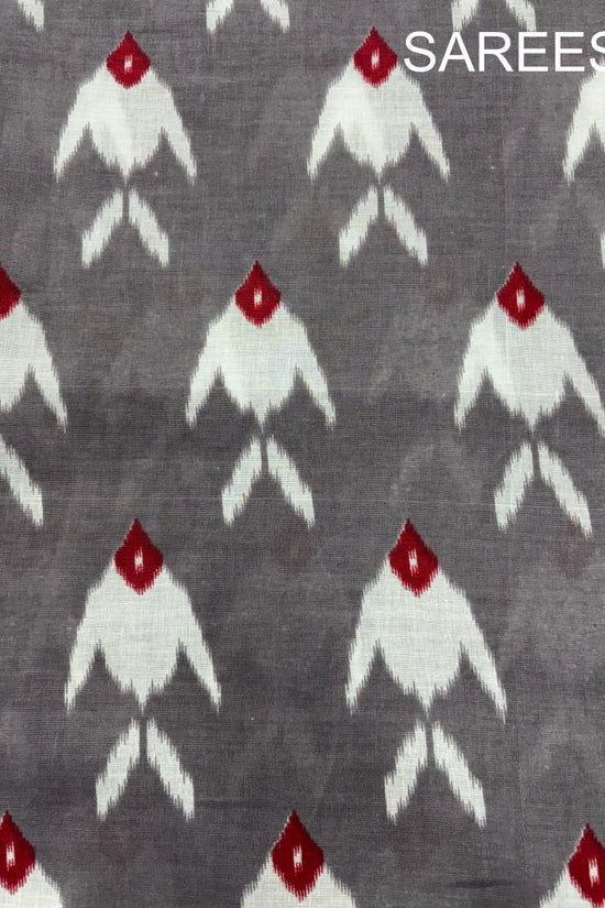 Mulmul Cotton Ikkat Print Saree