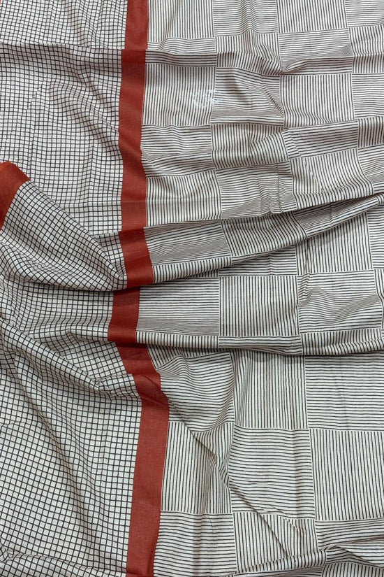 Mulmul Cotton Block Printed Saree
