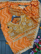 Embroidered Sequin Jacket with Ready-to-Wear Saree and Belt
