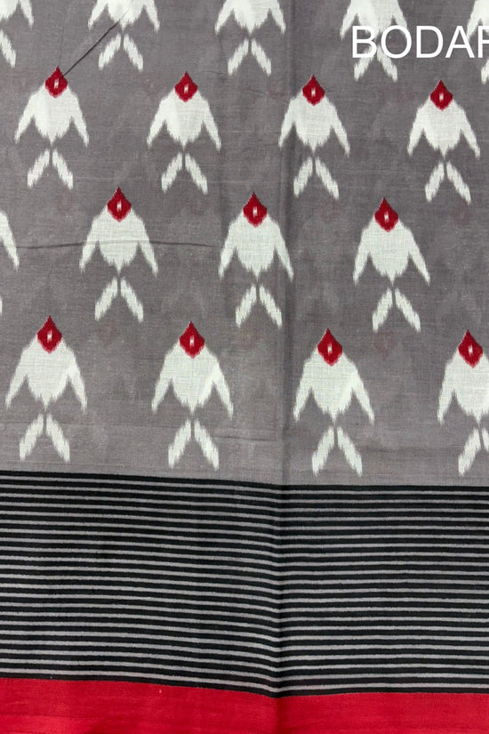Mulmul Cotton Ikkat Print Saree