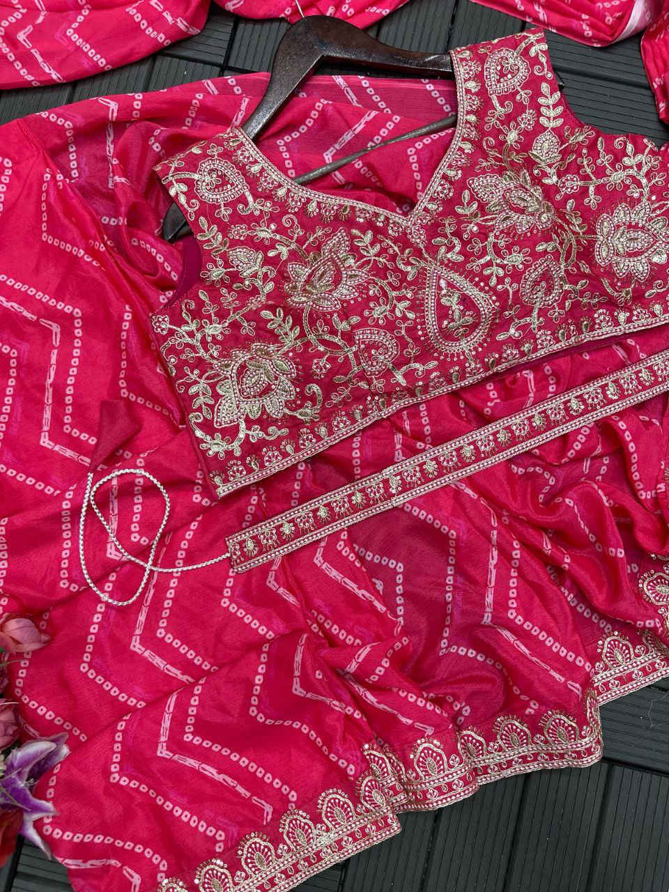 Embroidered Sequin Jacket with Ready-to-Wear Saree and Belt