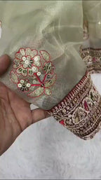 Soft Organza Silk Embroidery Saree With Multithread Work