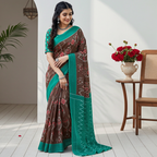 Abstract Mulmul Cotton Printed Saree