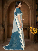 Crepe Silk Geometric Stripes & Traditional Bandhani Print Saree