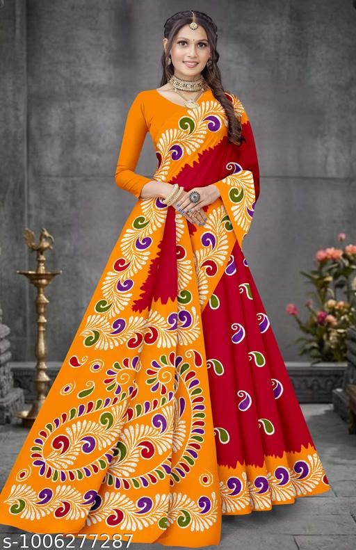 Women’s Printed Pure Cotton Hand Batik Print Saree