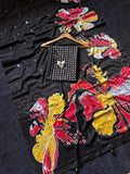 Crepe Silk Floral Printed Heavy Mirror Work Saree with Designer Pallu - Pionex Fab