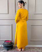 Roman Silk  Embroidered Kurta With Pant Dupatta Set