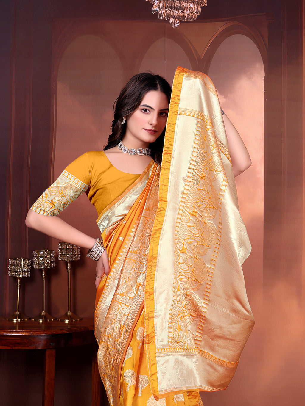 Ready to Wear Jacquard Pure Silk Saree